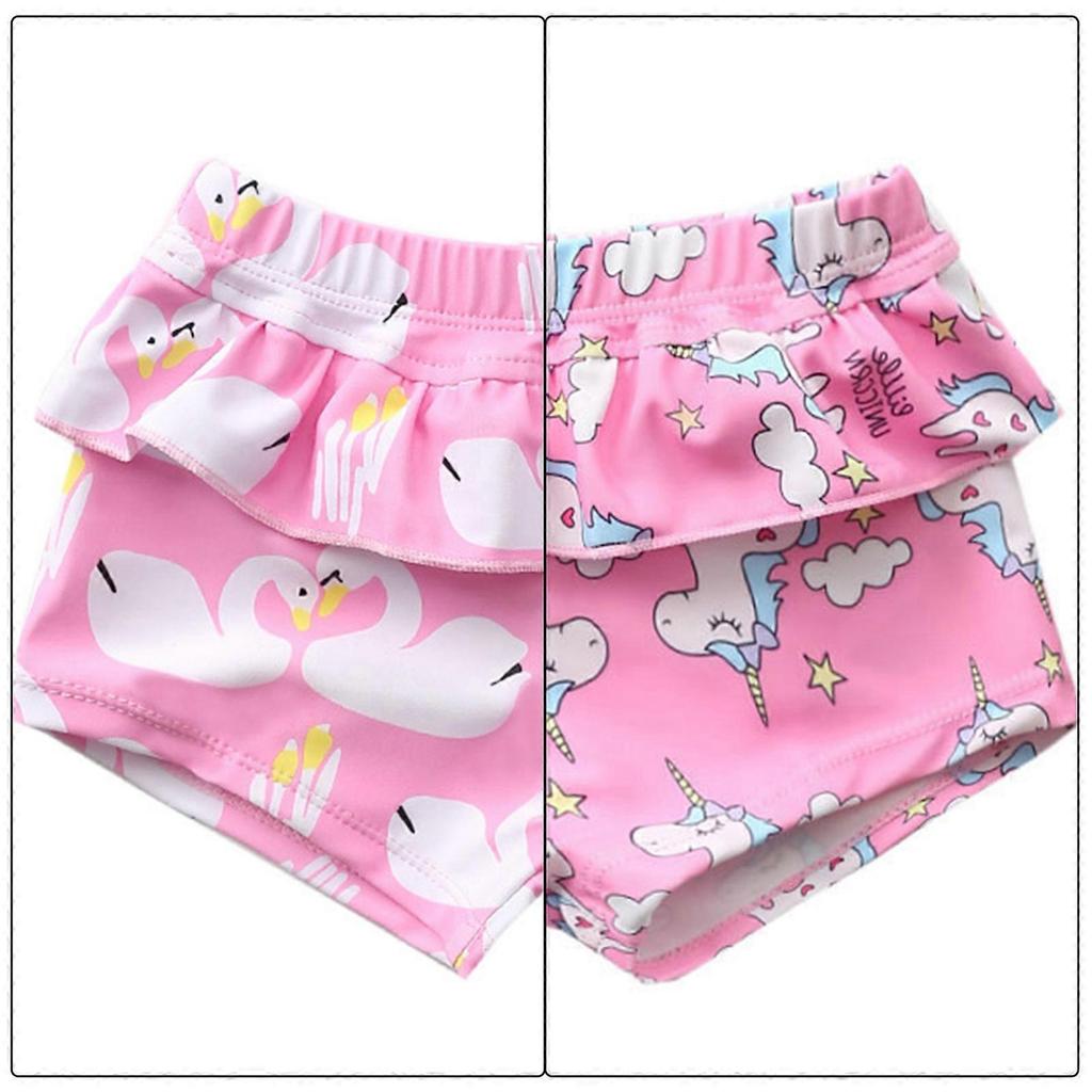 Girl Swimming Trunks Ruffled Swim Trunks Cartoon Child Swim Shorts Boardshorts Girl Swim Trunks for Kid Toddler Age 2-7 PKP XL