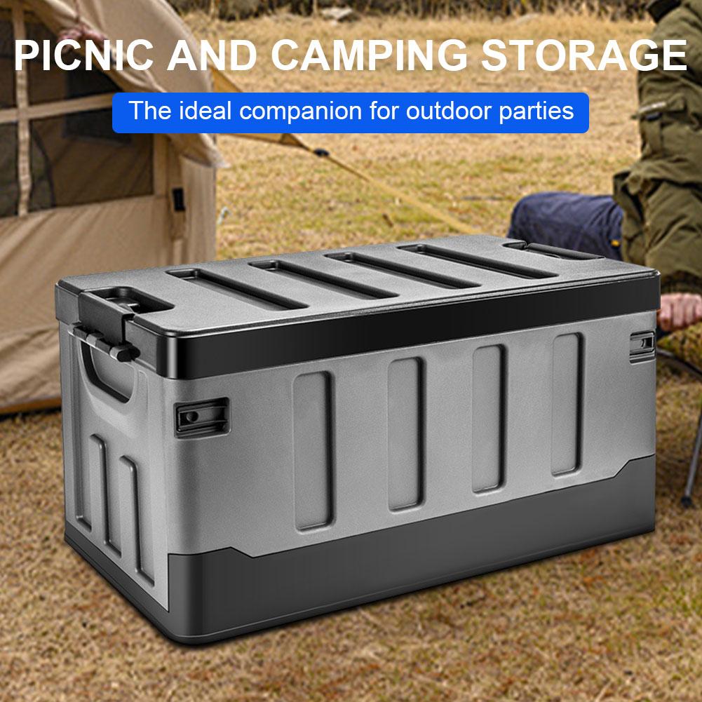 60L Car Trunk Storage Box Large Capacity Outdoor Camping Storage Box Folding Storage Case for SUV Cars Stowing Tidying