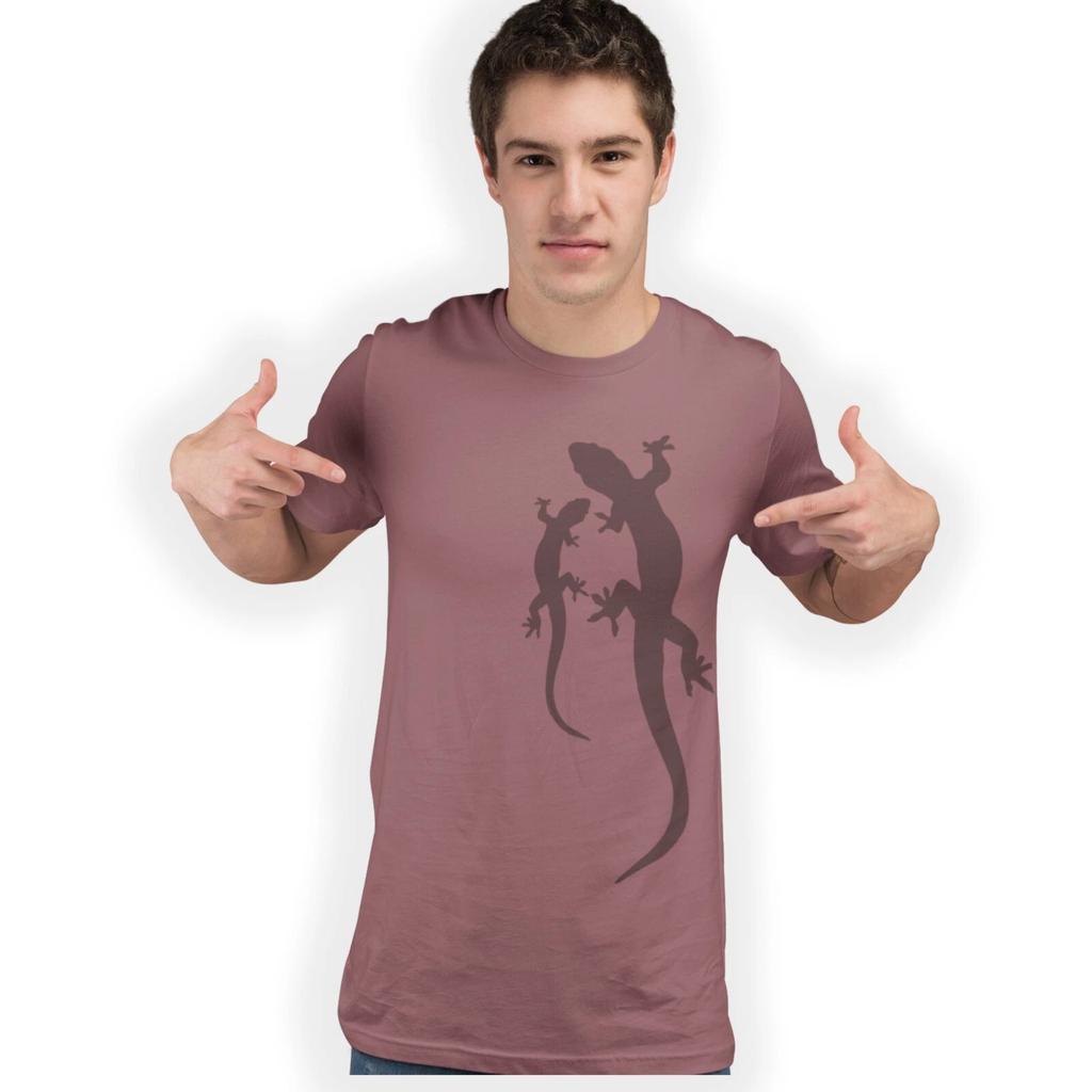 Lizards Climbing Up Hand Printed T-Shirt Birthday Gift Size S-2XL