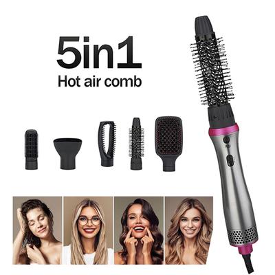 Professional 5 In1 Negative Hair Dryer Brush Curling Iron  Straightener Hot Air Brush Comb Styling Tools Air Blower Dryer Air