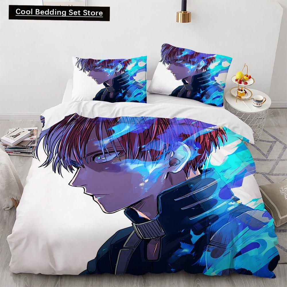 Nowy Anime My Hero Academy Pościel Zestaw Postacie Anime Poszewka na kołdrę 3D Cartoon Poliester Poszewka na kołdrę Queen King Size Dzieci Chłopcy