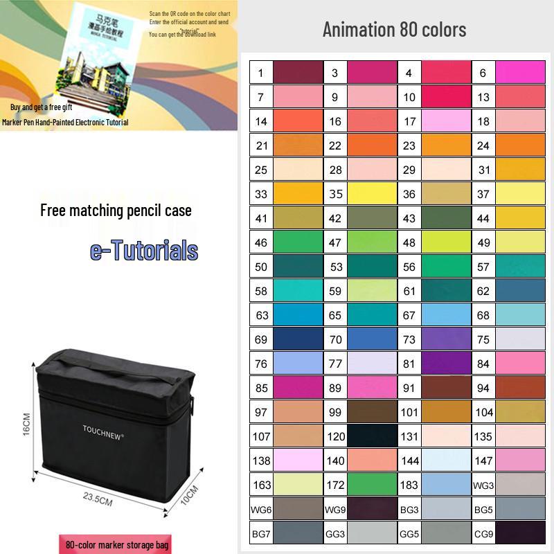 3rd Generation Touch Three Marker Pen Set for Student Hand-Painted Anime Art - Oil-Based Colored Painting Pens