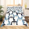 Cute Penguin Comforter Cover King Full Cartoon Animal Duvet Cover Watercolor Painting Bedding Set Antarctic Wildlife Quilt Cover