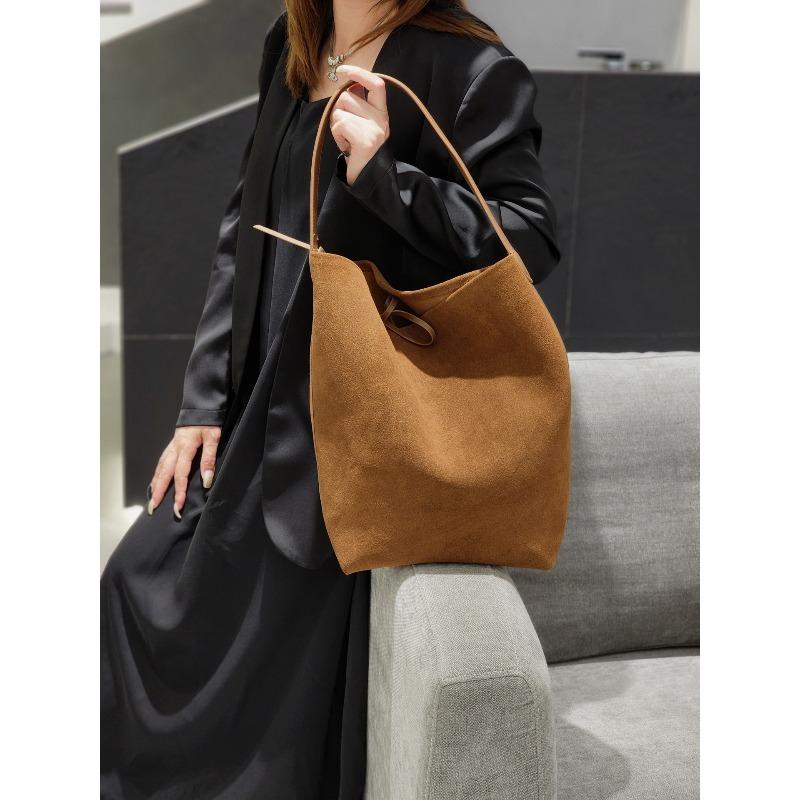 Suede bucket bag autumn and winter new Merad beef suede matte pitot bag large capacity shoulder underarm women's bag