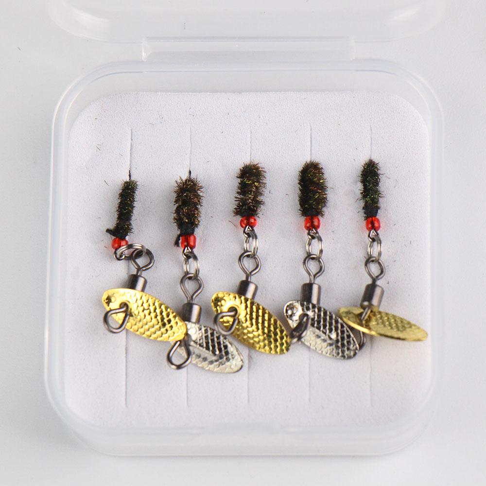 

Горячая Распродажа 5/10 шт. Искусственная наживка для рыбалки на насекомых, Быстро тонущая, с головкой из латунной бусины, Нимфа, Червь, Набор приманок для ловли форели