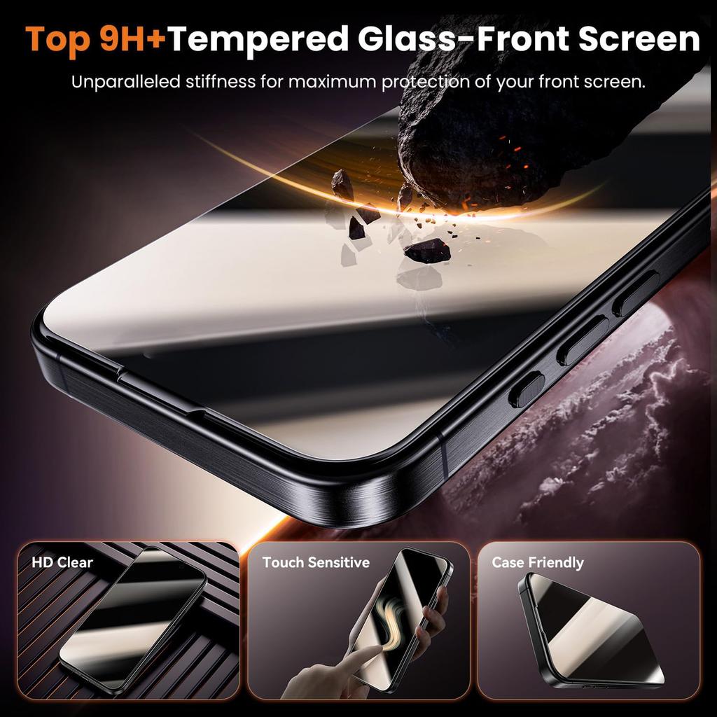 Für iPhone 14 Anti-Spionage-Displayschutzfolie Tempered Glass Film mit Staubdichtem Netz