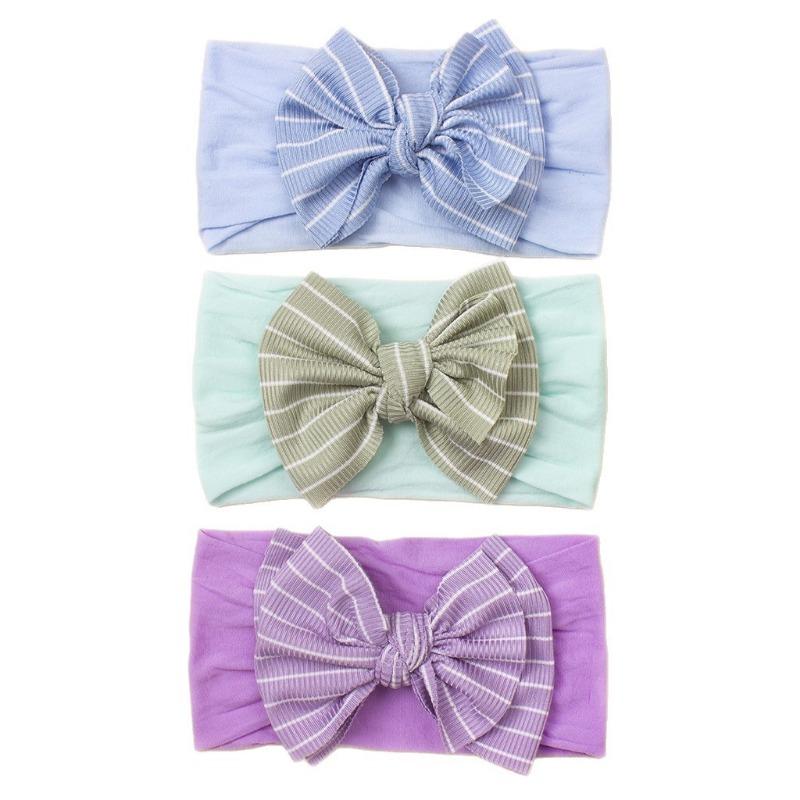 3-color Set of Baby Products, Wind Baby Nylon Bow Headscarf, Cute Princess Children's Headband.