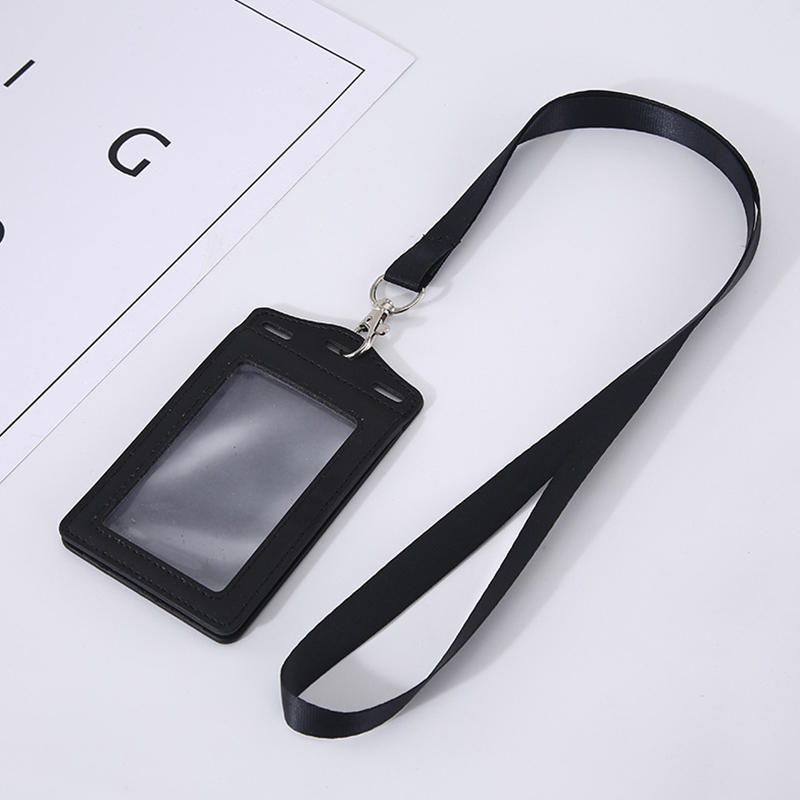 PU Leather Multi-function Card Holder Case for Work Badge Bus Pass ID Card Bank Card Credential Holder