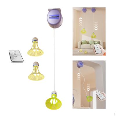Badminton Self Training Tool Indoor Exercise Portable Elastic Rope with Shuttlecock Remote