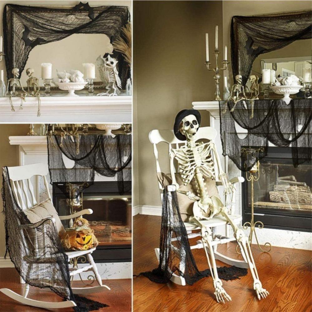 DIY Nightclub Ghost Festival Decoration Props Bar Ghost House Gauze Scary Ragged Cloth  Party