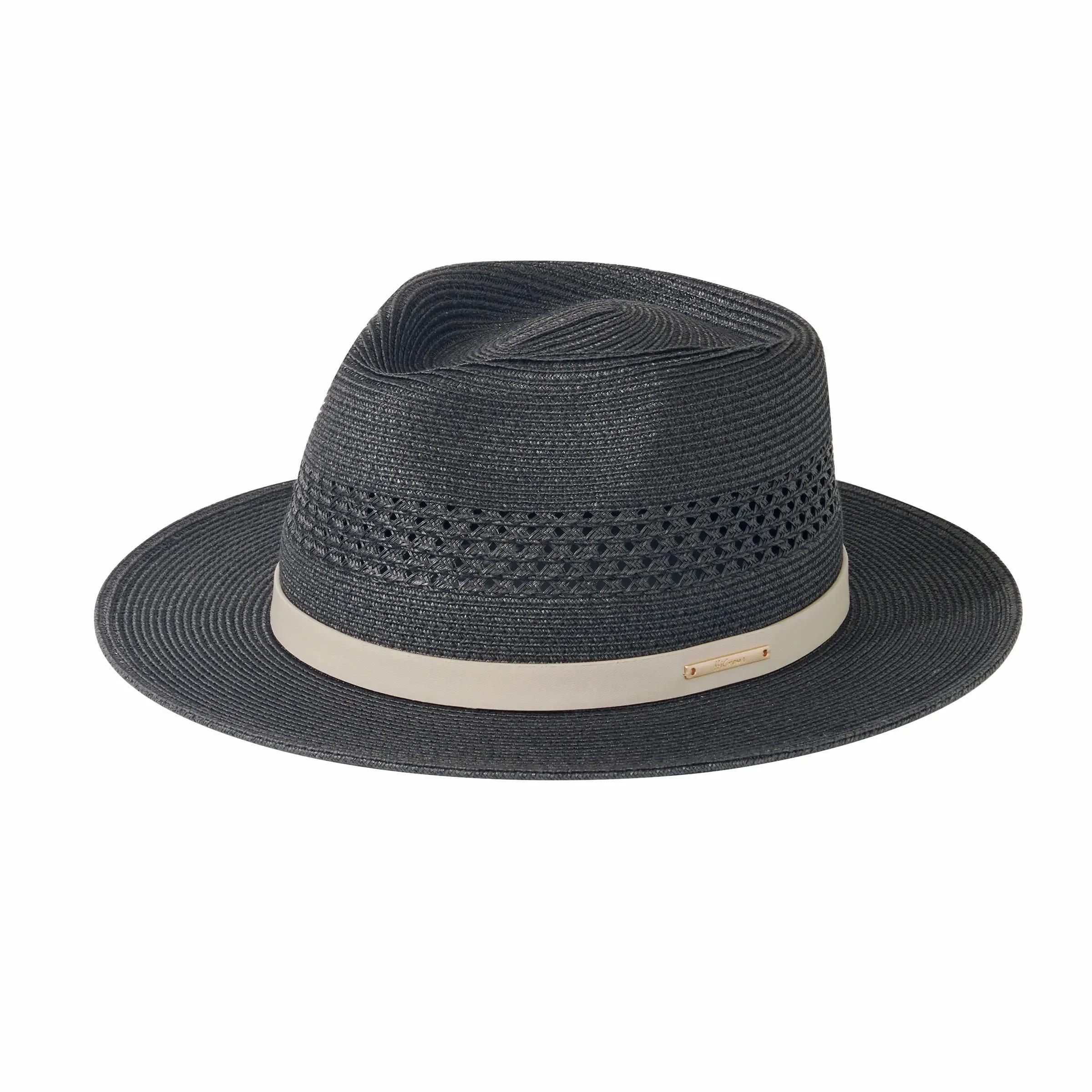 

New Summer Panama Hollow Grass Hat Top Hat Jazz Hat Sunshade Wide Edge Unisex Big Head Circumference Shows Face Size L 58-60cm чорний