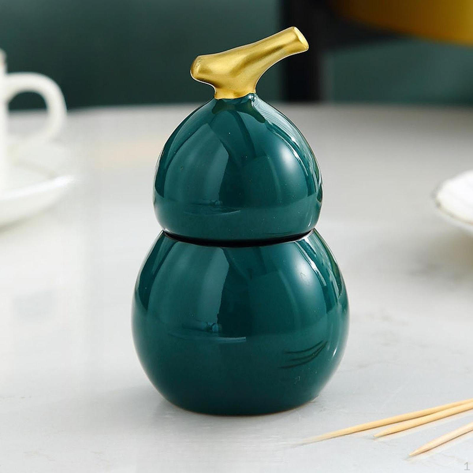 

Керамический диспенсер и органайзер для зубочисток для домашнего офиса зелёный