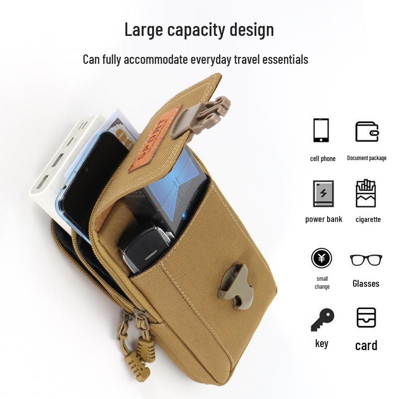 Men's Trendy Multifunctional Leather Phone Belt-Loop Pouch: Waist Bag and Tool Holder for Construction Site Work