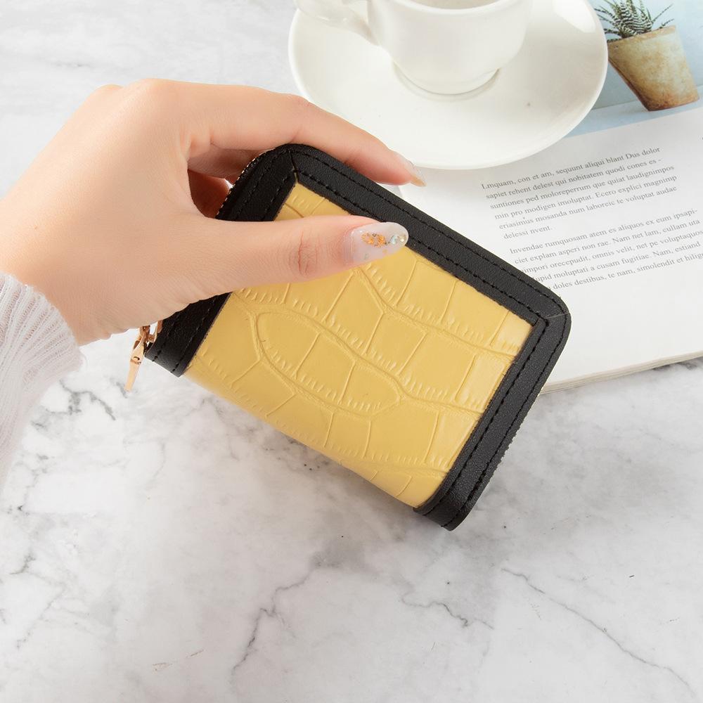 Card bag women's multi-card position solid color simple small fresh student anti-degaussing driver's license small credit card holder