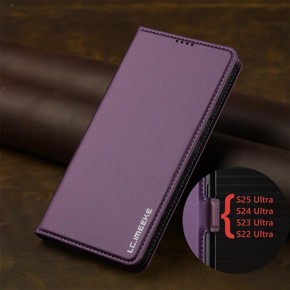 Flip Lederhülle für Samsung Galaxy A15 A35 A55 A14 A34 A54 A56 A16 A36 S25 S24 S23 Ultra S22 S21 Plus S20 FE Handykartenhülle