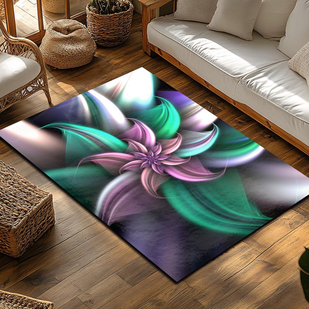 Tuniu Floral Abstract Design Rug Non-Slip Home Decor Living Room Carpet Mat