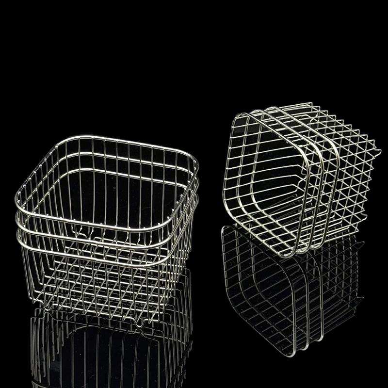 304 Edelstahl Abtropfkorb Haushaltsküchen Aufbewahrungskorb Quadratischer Obst-Gemüsekorb Kosmetik Aufbewahrungskorb