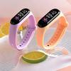 Fashion Sports Bracelet with LED Display Rounded Dial Adjustable Silicone Strap Digital Watch Student Children Electronic Watch Christmas Birthday