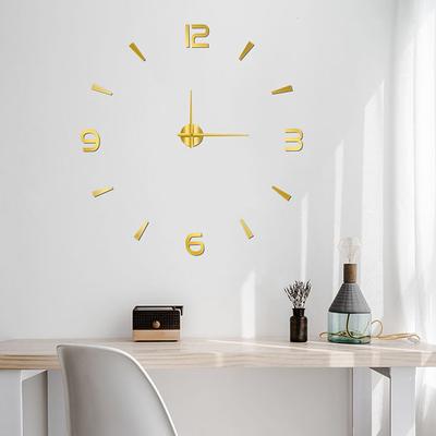 1 reloj de pared 3D con espejo y pegatinas de pared, creativo, bricolaje, diseño moderno, reloj de cuarzo silencioso con aguja, decoración del hogar.