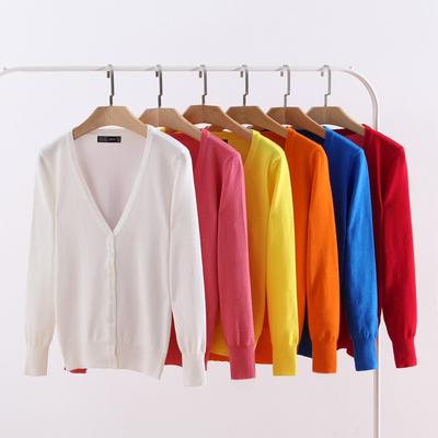 Maglione sottile da donna autunnale Maglione lavorato a maglia da donna Cardigan Scialle Manica lunga scollo a V Cappotto corto