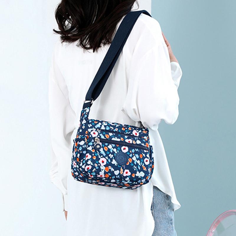 2025 New Fashion Nylon Printed Messenger Bag Large-capacity Multi-layered Flower Shoulder Bag Casual Joker Ladies Crossbody Bag