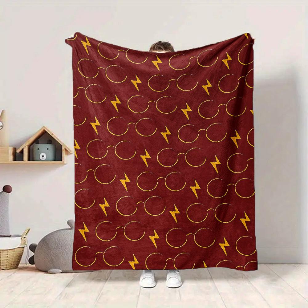 1pc Harry Potter Flannel Throw Blanket - HD Printed Lightweight Soft Warm All-Season Blanket for Sofa, Bed, Travel, Camping 046