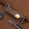 Faux Leather Outdoor Cutter Sheath Belt Mount Waterproof Lightweight Portable Camping EDC Mini Folding Pocket Cutter Holder Guard Sleeve Cover