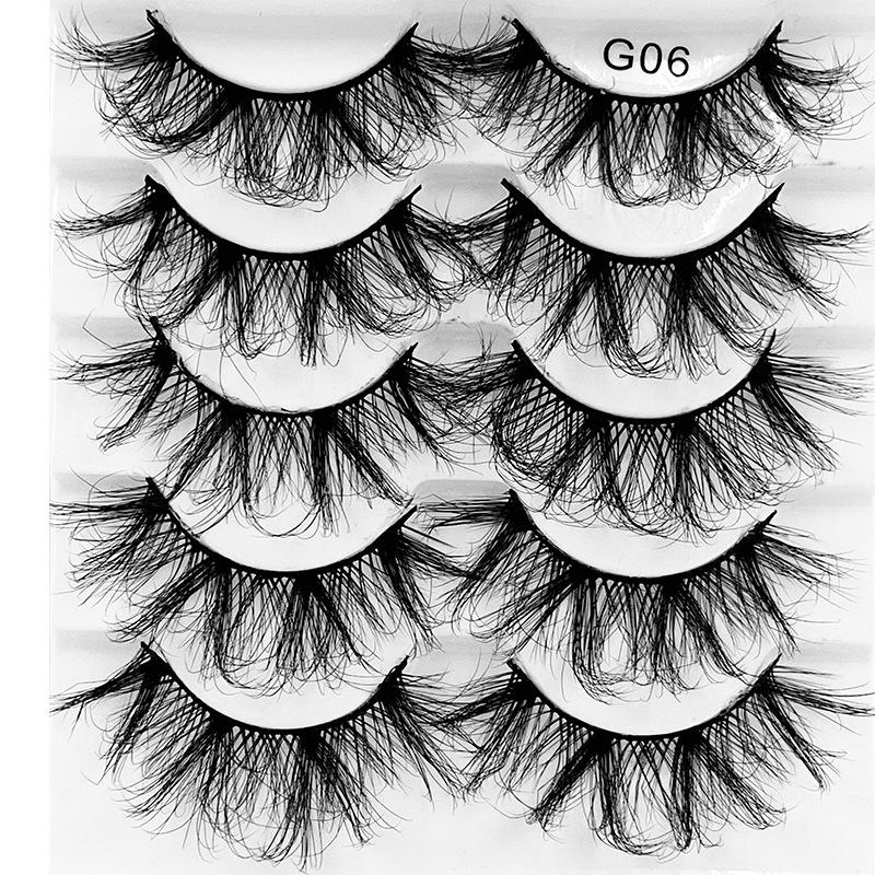 5 Pairs Of Chemical Fiber False Eyelashes, Natural Thick Eyelashes 8D Stereo False Eyelashes