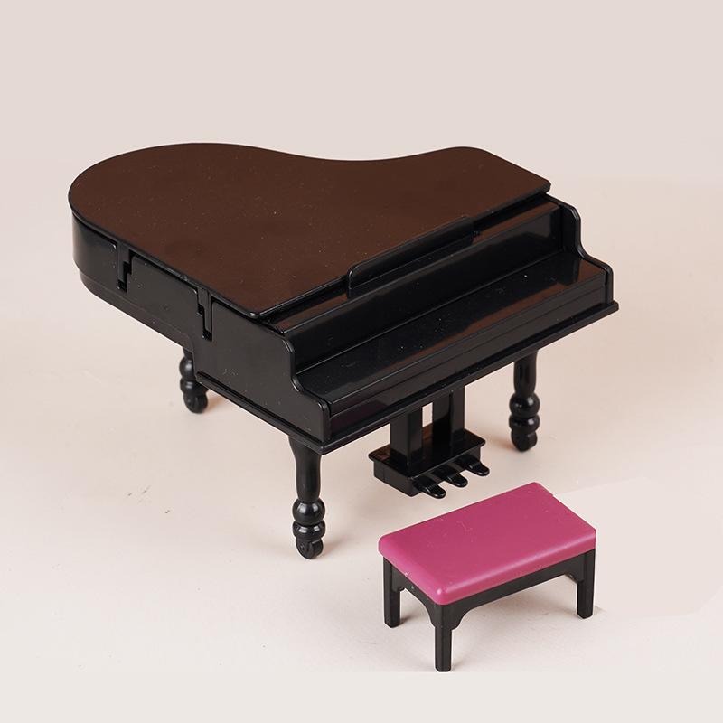 1PC Mini Grand Piano Dollhouse Simulation Upright Grand Piano Furniture Model Shooting Props Dollhouse Mini Piano Decoration