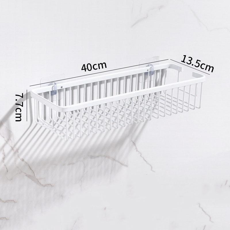 Aluminum Bathroom Storage Basket White/Black Free Nail Toilet Shower Storage Shelf Wall Hanging Bathroom Shelf