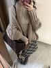 Korean Retro Wool Tweed Plaid Mid-Length Skirt for Women – Autumn/Winter Style