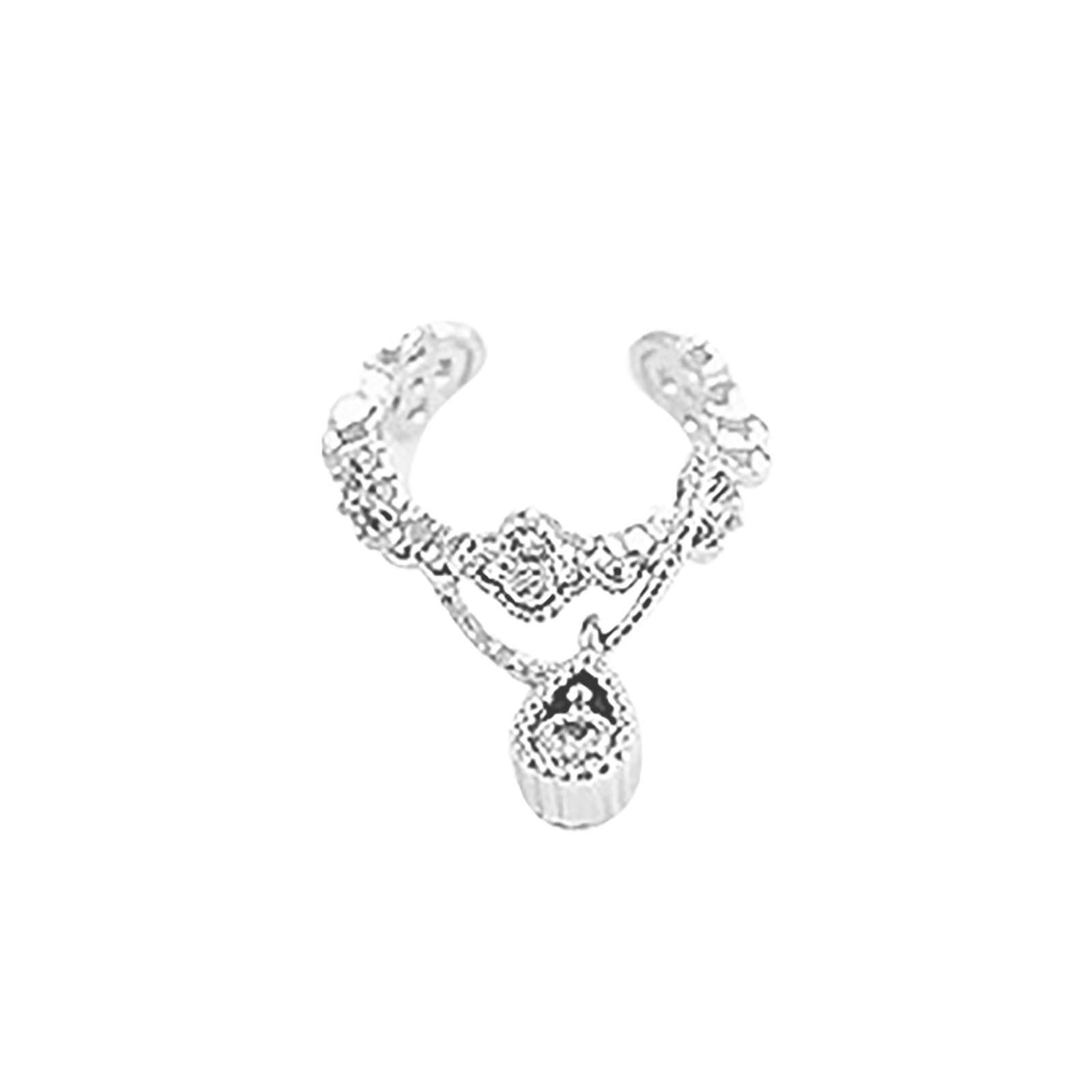 

Зажимы для ушей, винтажные зажимы для ушей, женские зажимы для ушей, подарки для женщин и девочек One Size серебряный