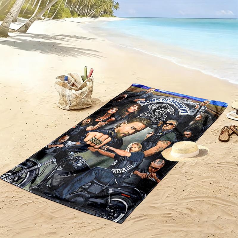 Sons Anarchy: Brotherhood Rebellion beach towel Beach towel for vacation photos beach Outdoor pool towel Absorbent bath towel seaside