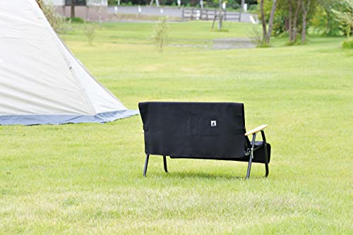 Captain Stag Bench Cover, Fire Proof, UP-2685, Black, Flame Retardant Fabric with Back Pocket