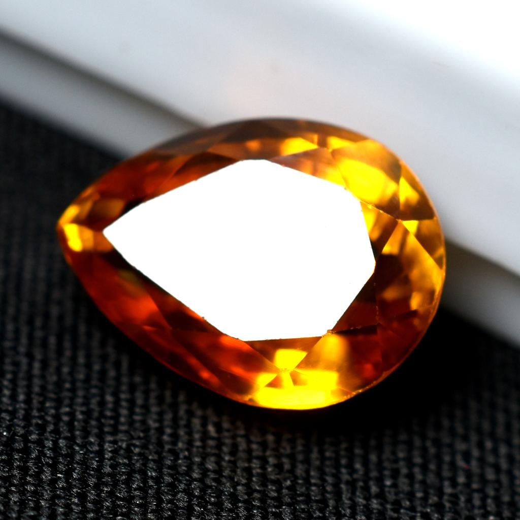 Excellent Natural Lite Orange SAPPHIRE Pear Cut 10.9 Ct Loose Gemstone CERTIFIED