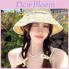 Feminine Flower Print Fisherman Hat With Wide Brim For Sun Protection And Breathability