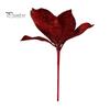 Christmas Flower Ornament Artificial Poinsettia with Stem, Glitter Faux for Seasonal Floral Decor Party, Red Xmas Tree, Wreath Decoration Layered