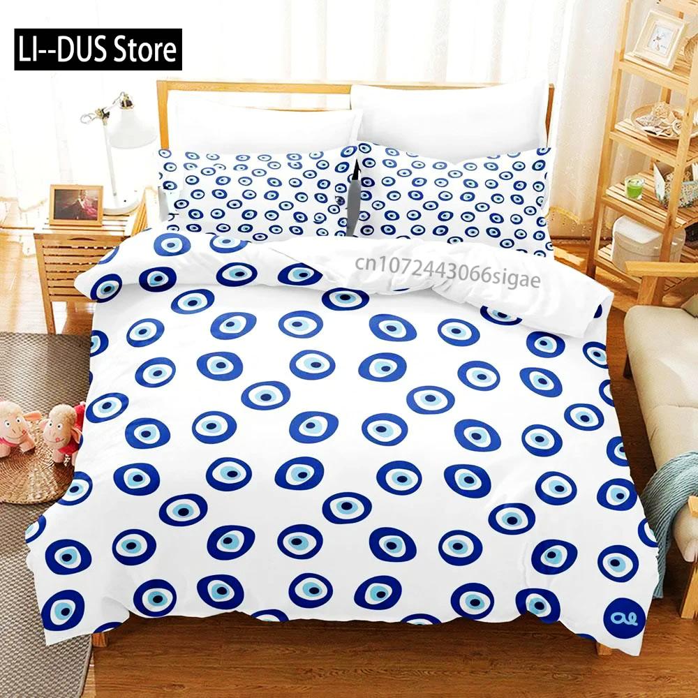 Hip Hop Turkish Evil Eye Bedding Set Single Twin Full Queen King Size Aldult Boys Man Bedroom Duvet Covers Sheet Set