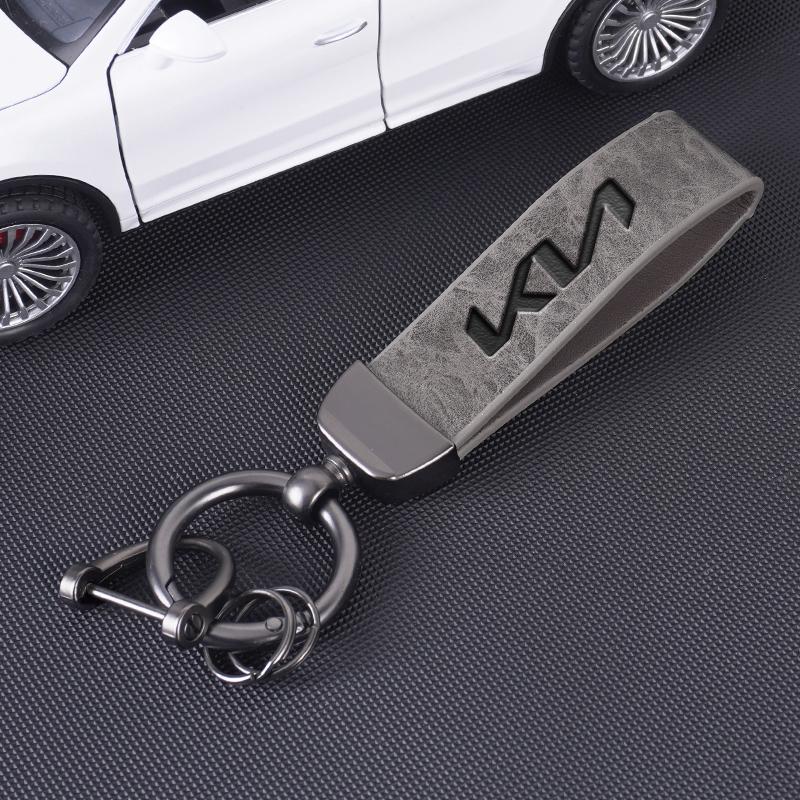 URDV7 Car Styling Vintage Leather Keychain Zinc Alloy Key Ring For Kia KN Rio Ceed Sportage Cerato Soul Sorento K2 K5 Picanto Optima