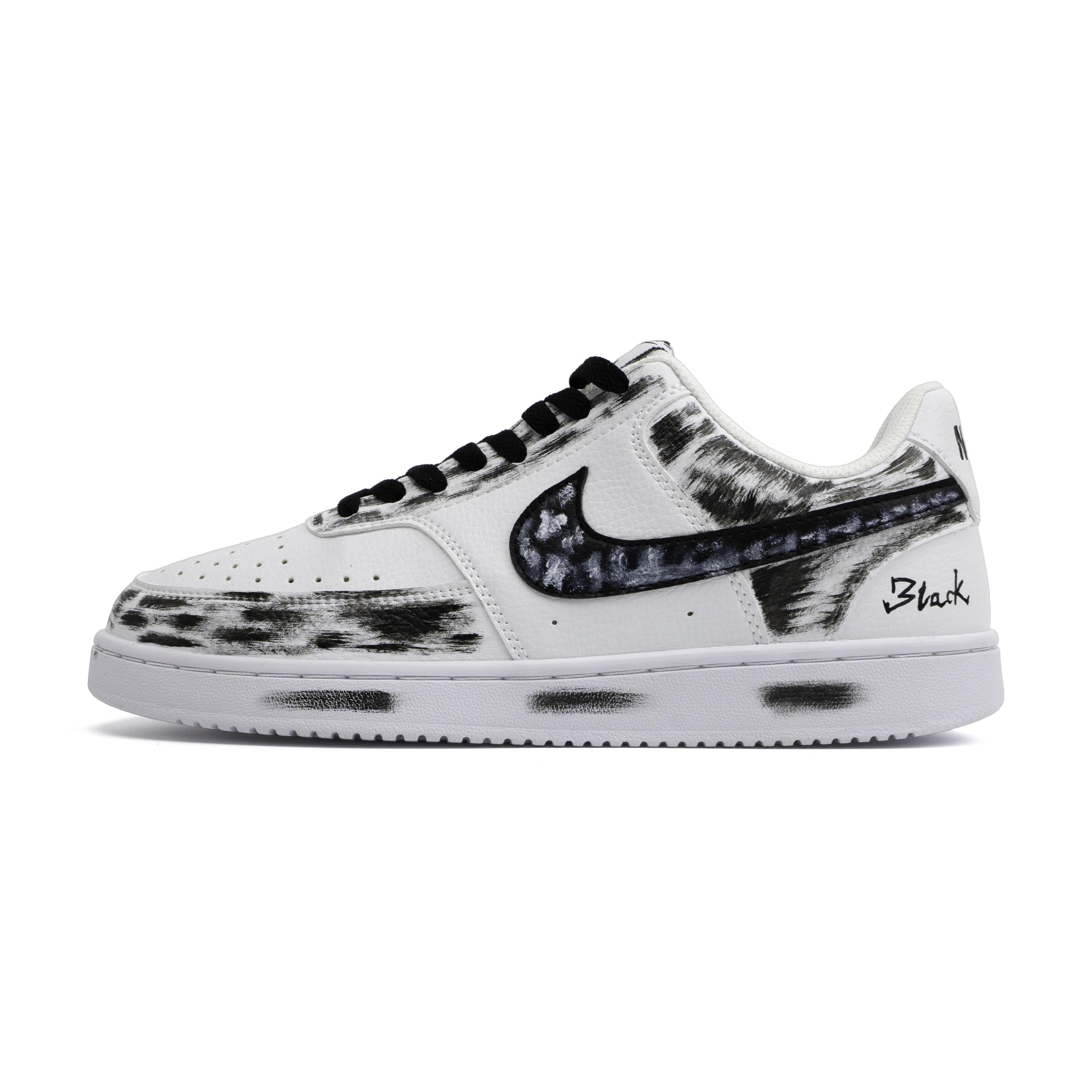

Nike Court Vision 1 Dark Souls Cushioning Abrasion Resistant Breathable Low top Skateboard Shoes Unisex Black White DH2987-101(team1747-) 44.5