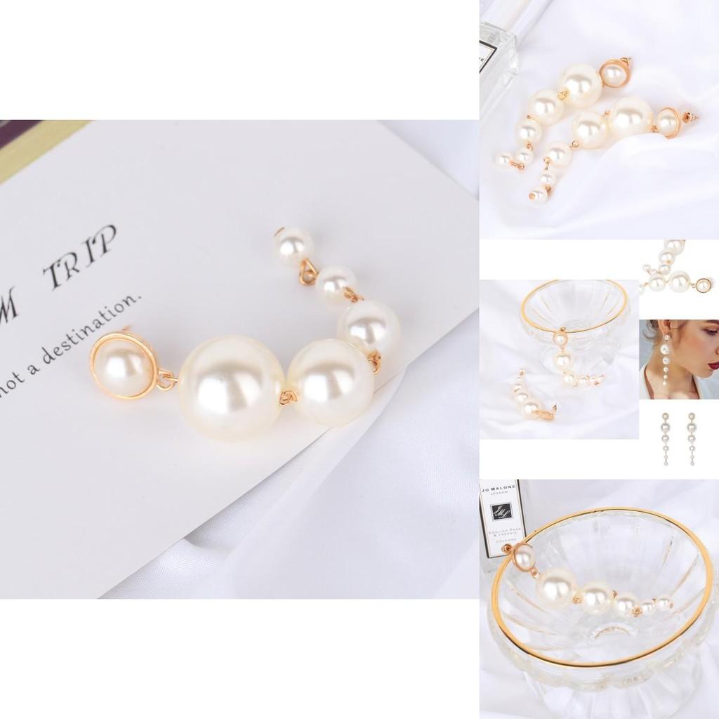Fashionable Long Gradient Pearl Earrings Unique And Trendy Jewelry For Women