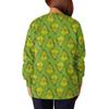 Women's Casual Fashion Long Sleeve Standing Collar Single Breasted Christmas Print Workwear Jacket Tops