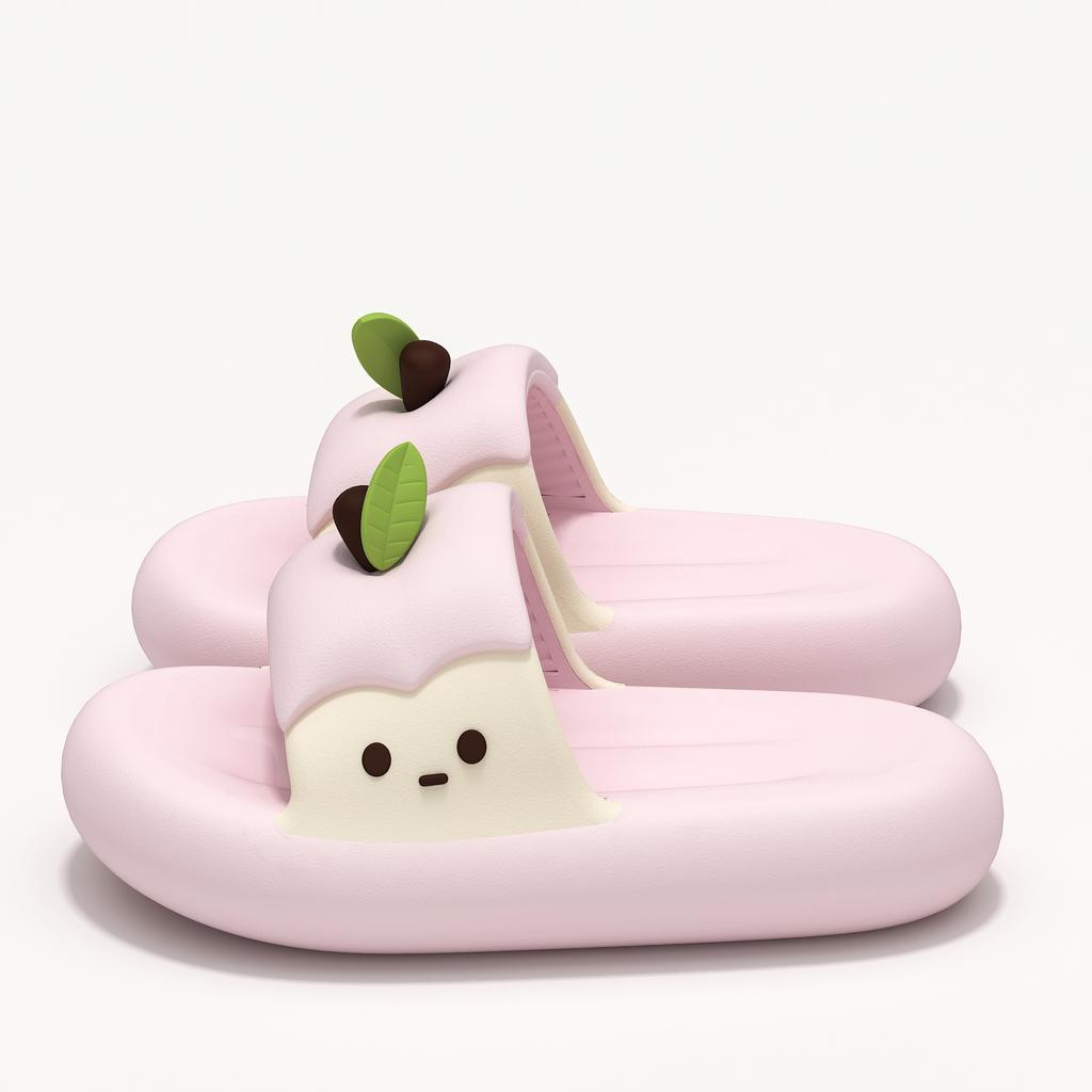 Fashion 2025 New Cute Apple Slippers For Women Men Summer Platform Shoes Soft EVA Anti-slip Couples Indoor Beach Slides Street Sandals