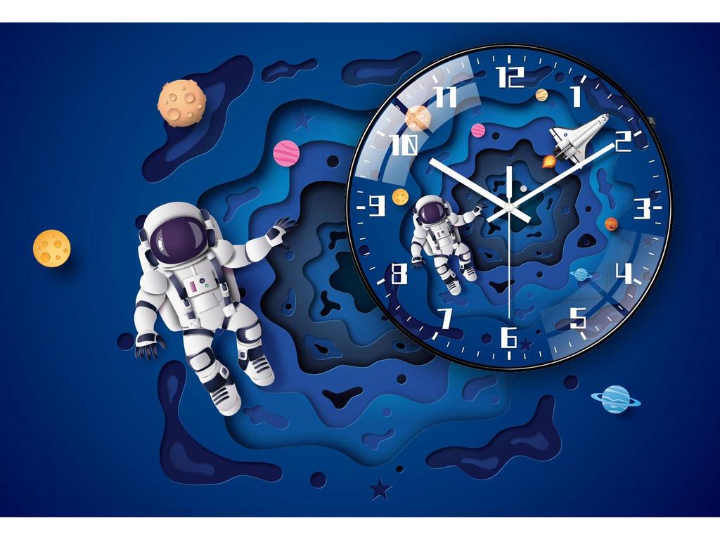 Creative Astronaut Children's Silent Wall Clock: Ideal for Bedrooms & Living Rooms