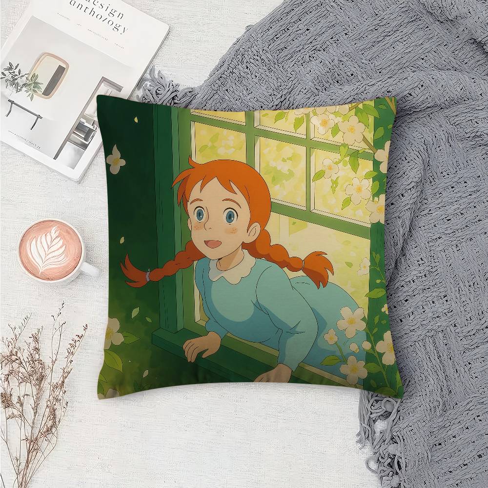 Green Wall Anne Sherley With E Pillowcase Toon Gift Cushion Cover Bedroom Home Sofa Chair Seat Decor Pillow Case