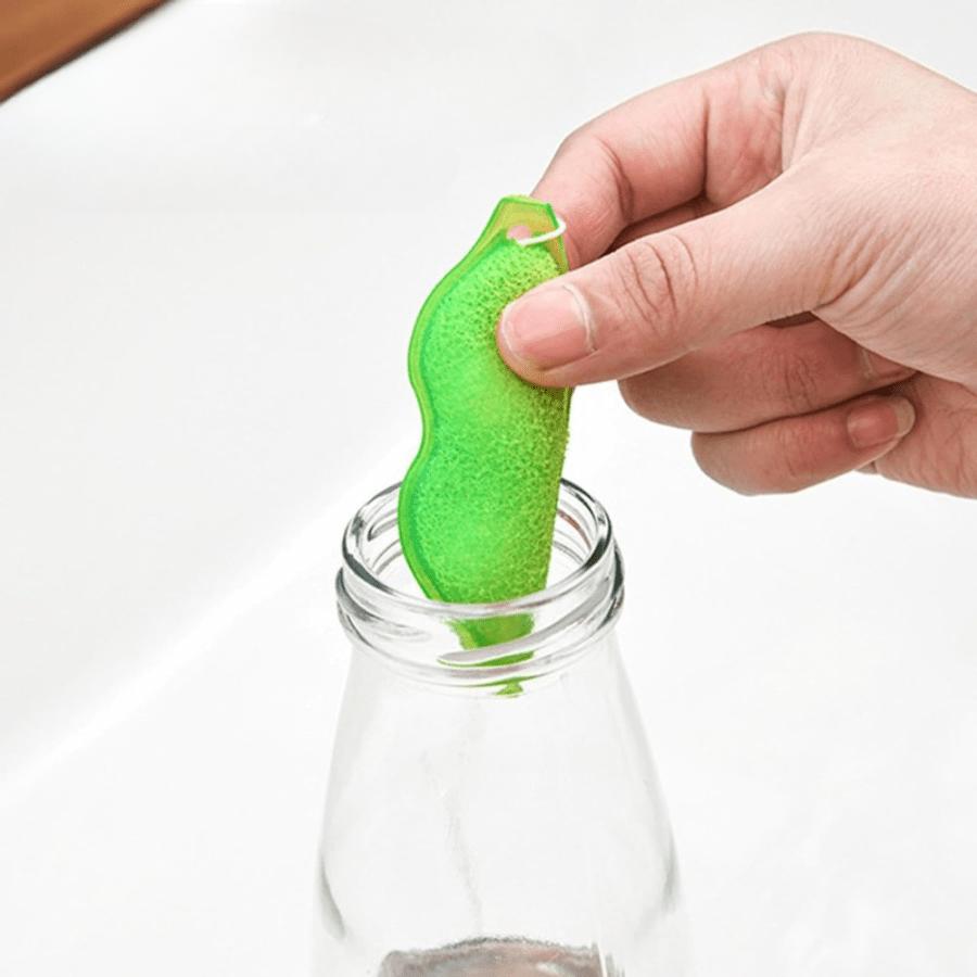 3/9pcs Pea Cup Cleaning Sponge Set Kitchen Bottle Clean Brush Reuseable Coffee Wine Drink Glass Scrubber Internal Clean Gadgets