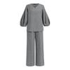 Chemise décontractée ample à manches cinq-quarts pour femme grande taille 2025 avec col montant