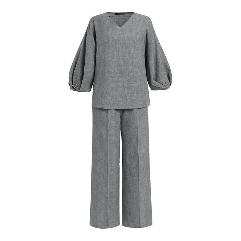 Chemise décontractée ample à manches cinq-quarts pour femme grande taille 2025 avec col montant