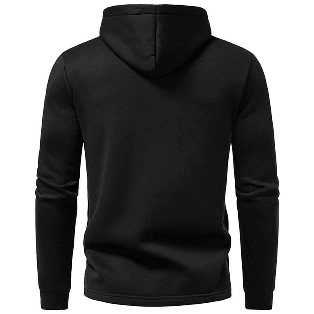 Men's Solid Color Half-Zip Sweatshirt Hoodie Men's Sports Large Size Casual Sweatshirt