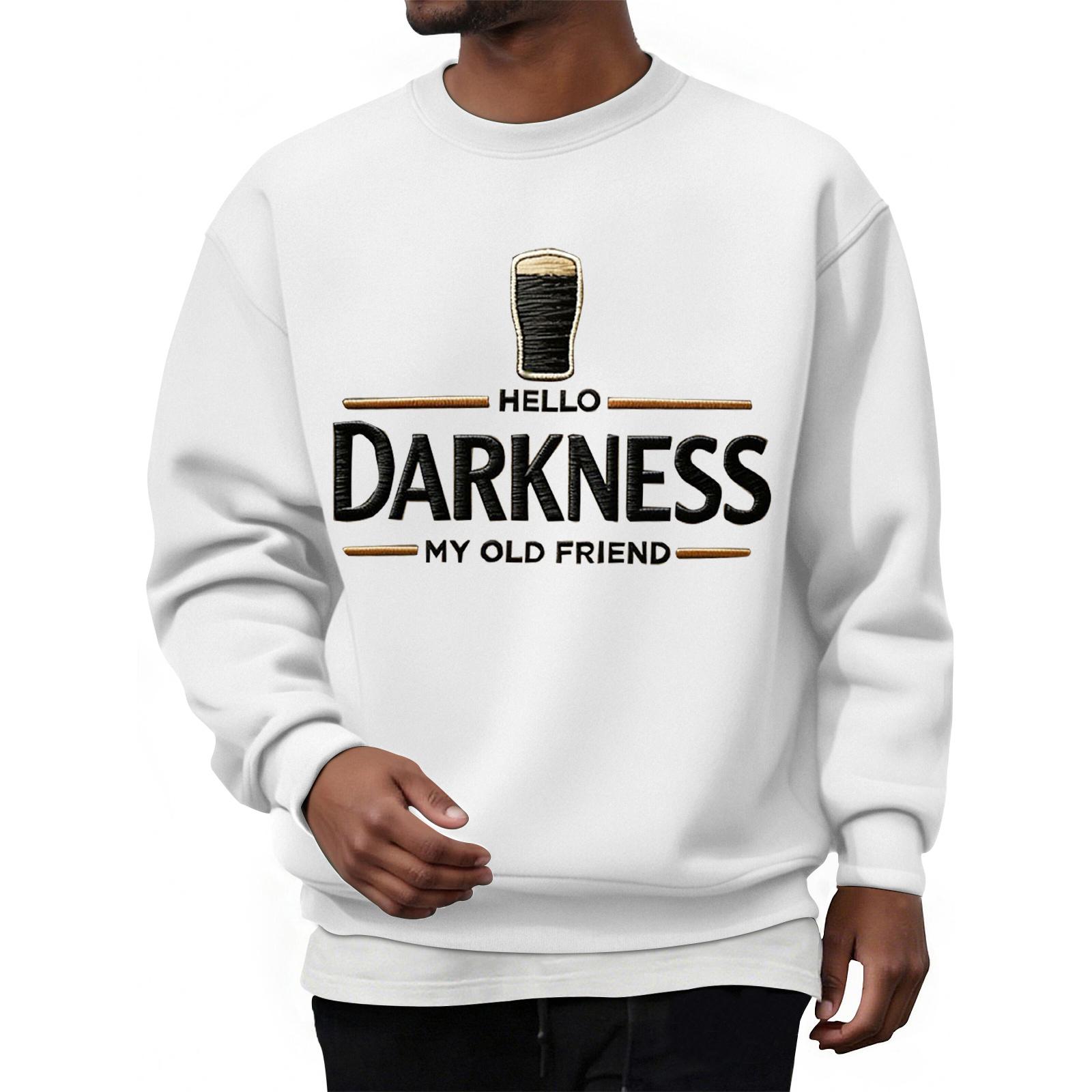 

Men s Casual Long Sleeves Crewneck Sweatshirts Cotton Pullover Sweatshirt For Men XL білий